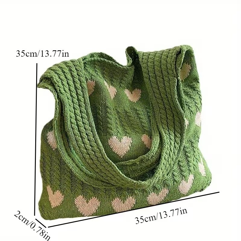 RECOMMENDED Tas Anyaman Rajut Wanita Tas Bahu Wanita Tas Rajut Handmade Bentuk Hati Anyaman Katun