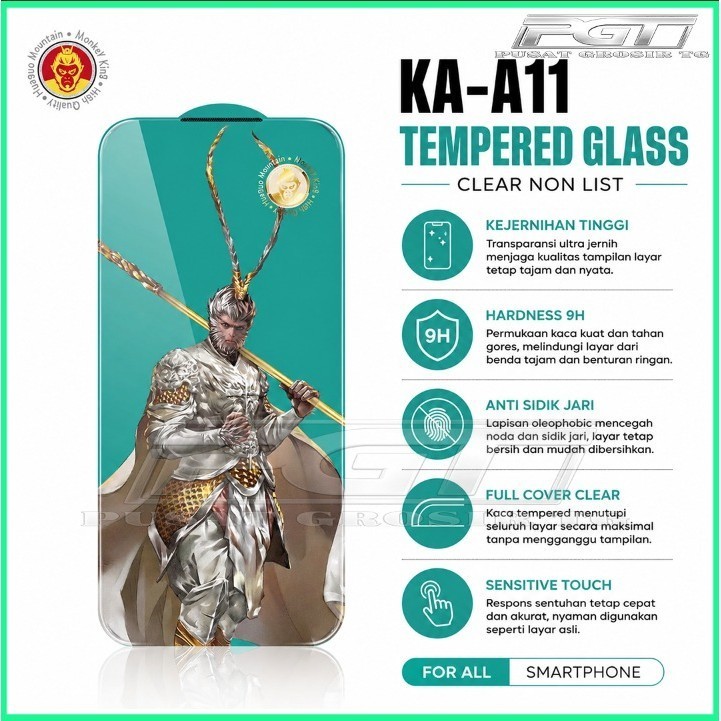 GROSIR- KA-A11 TEMPERED GLASS CLEAR MONKEY KING FOR ITEL A200 A100C CITY 100 ITEL A80 ITEL A70 A60 A