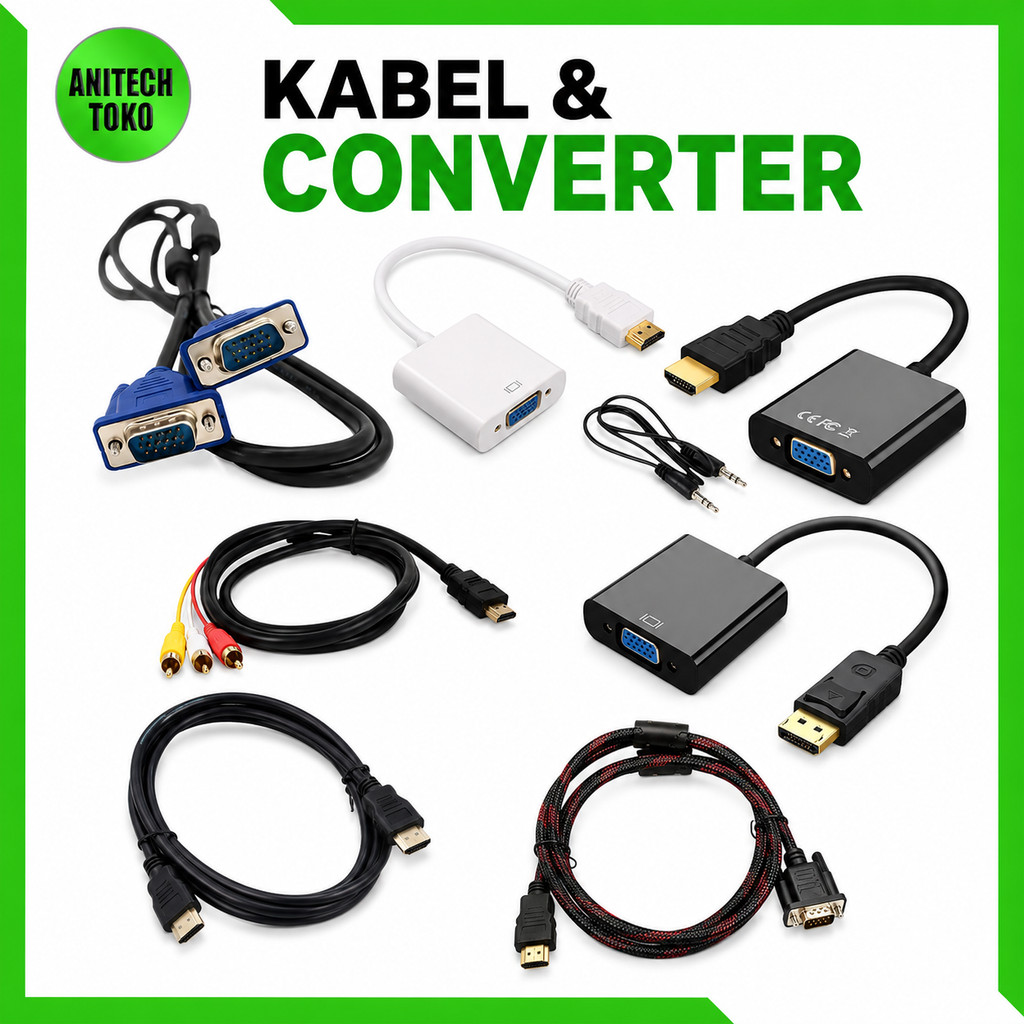 [anitech_toko] KABEL VGA 1.5 METER M | hdmi hitam  1.5M | hdmi to VGA 1.5 M |KABLE POWER AC | UNTUK 