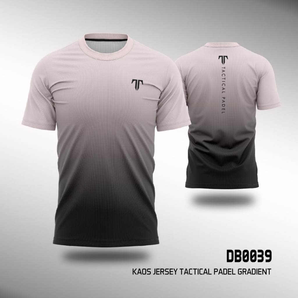Kaos Jersey Padel Tactical Gradient White Black Fullprint