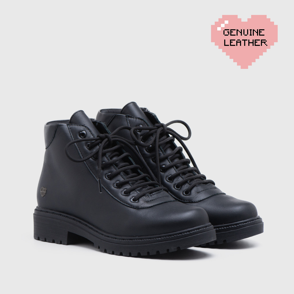 Adorableprojects - Alexis Boots Genuine Leather Black - Sepatu Kulit