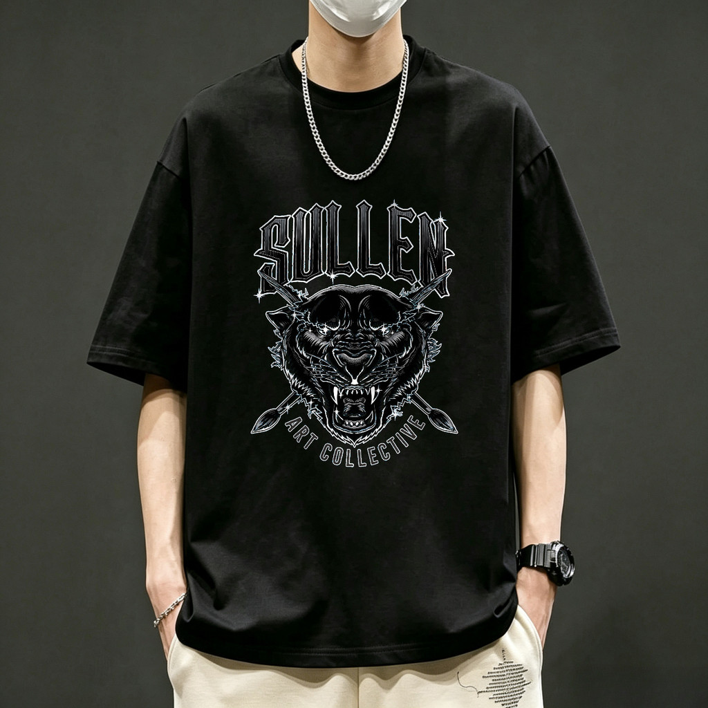 Kaos Pria Sullen Panther Graphic Art Collective Kaos Distro Lengan Pendek T Shirt Unisex Vintage Ame