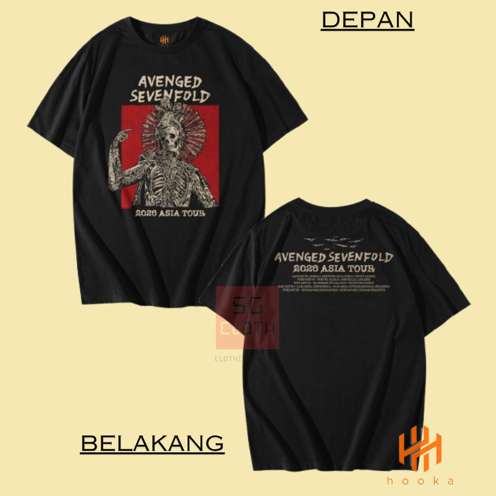 Kaos BIG SIZE Avenged Sevenfold HOOKA Distro Kaos Avenged Sevenfold Asia Tour 2026