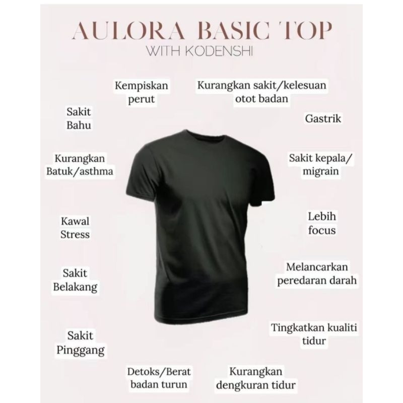 Top basic Aulora kaos kesehatan pria wanita