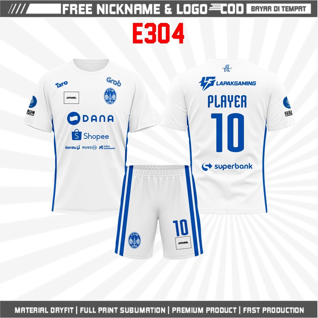 Jersey Bola PSIM AWAY  E304 Full Printing  GRATIS Nama & Nomor Punggung