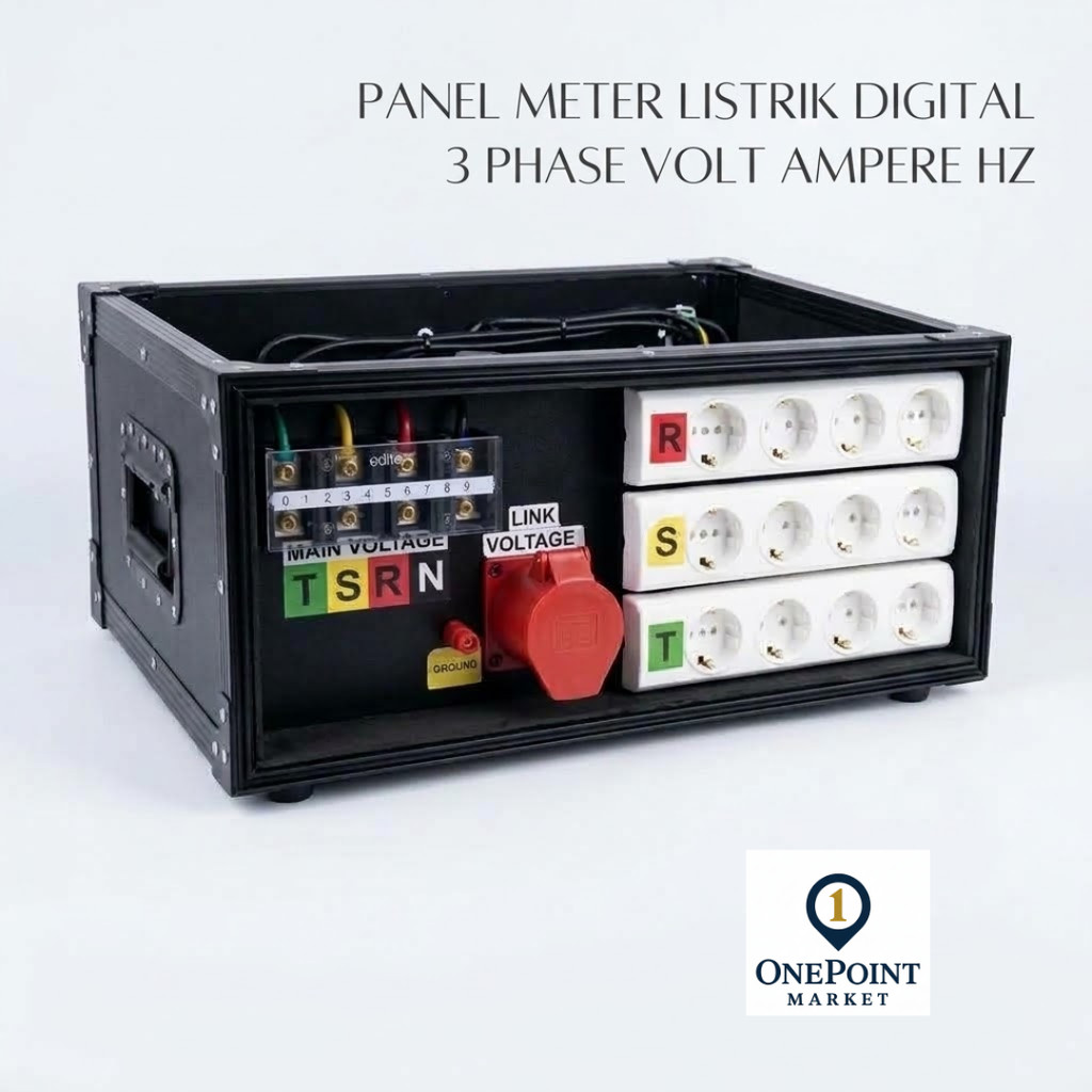 PANEL METER LISTRIK DIGITAL 3 PHASE VOLT AMPERE HZ