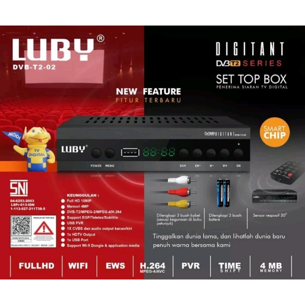 DISKON STB LUBY SET TOP BOX TV DIGITAL LUBY T2 02 / STB LUBY