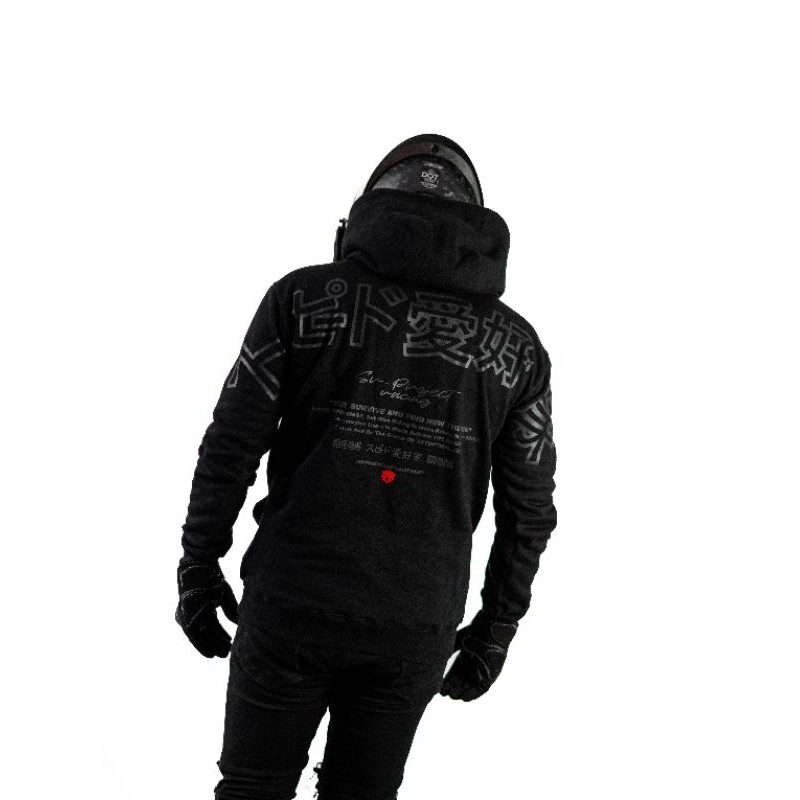 Hoodie SR-PROJECT SPEED ENTHUSIAST  Japan art BLACK EDITION