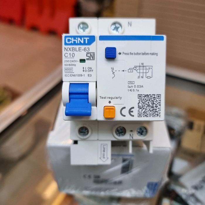 RCBO NXBLE-63 10A 30MA 1P+N CHINT RCBO NXBLE 63 10A