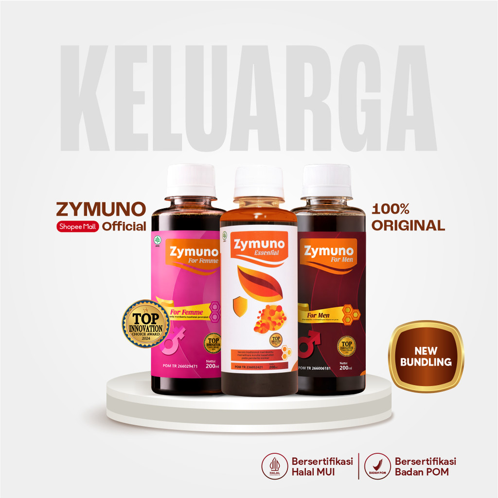 Zymuno Paket Keluarga Sehat - Zymuno Men + Zymuno Femme + Zymuno Essential | Stamina Pria & Program 