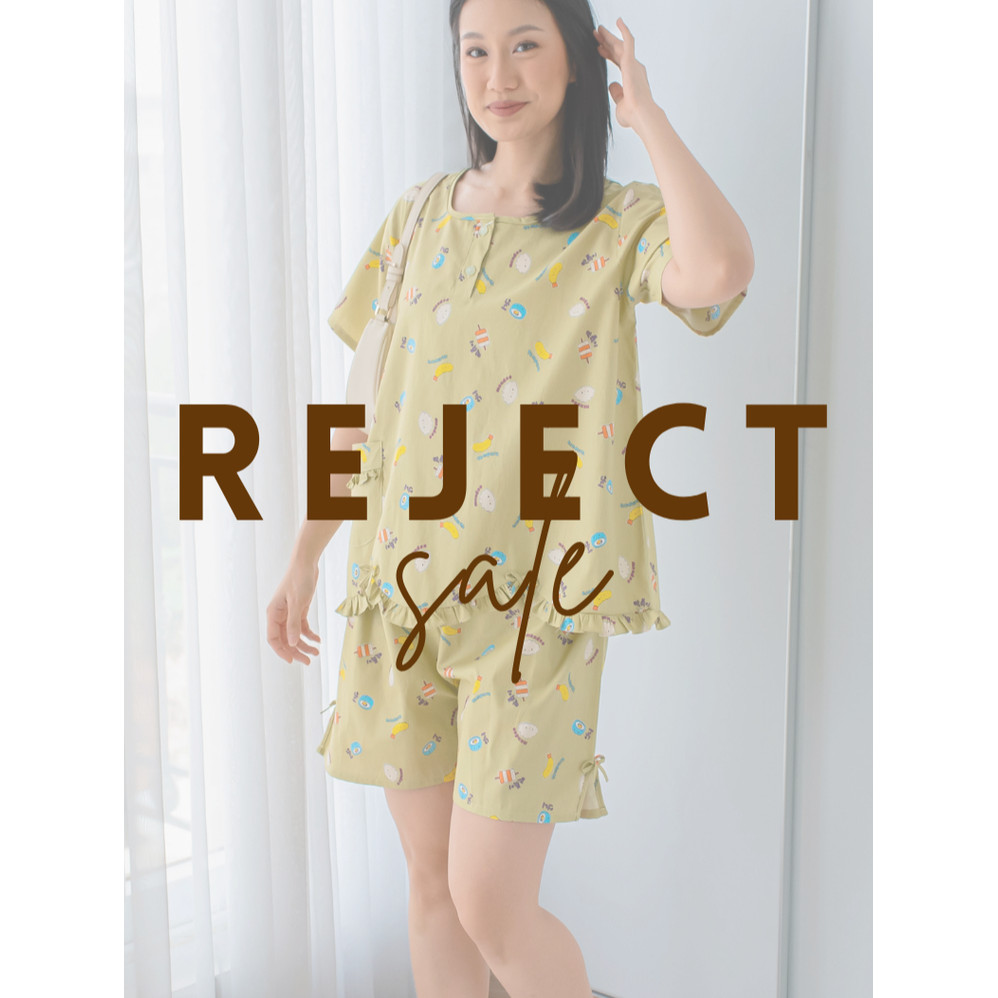 SUNLY - Reject - Piyama Katun Lengan Pendek Celana Pendek Ld 108