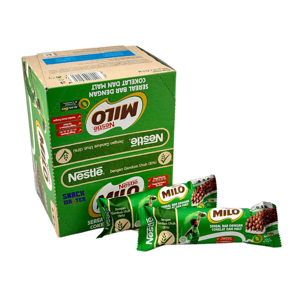 Nestle Milo Sereal Bar Cokelat dan Malt BOX - Netto 16 Bks x 23.5 Gr
