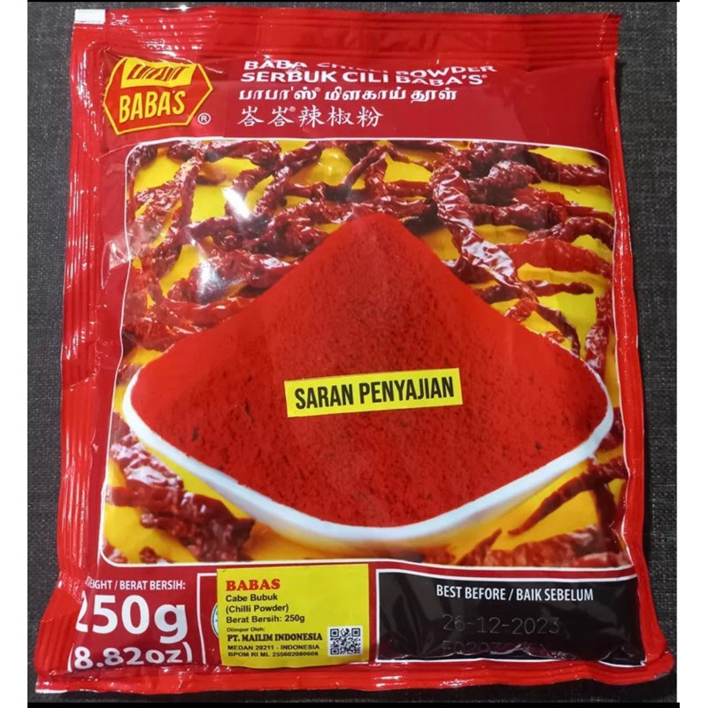 Babas chilli powder 250gr serbuk cili babas serbuk cabai babas 250gr Malaysia