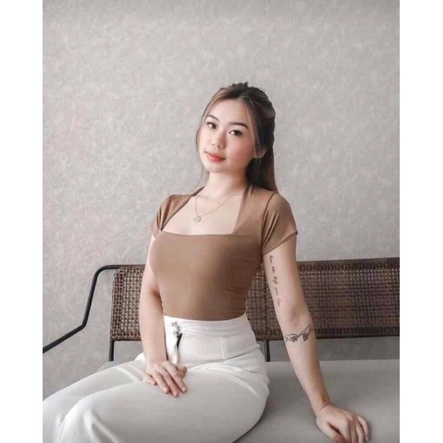 KASHA CROP TOP JERSEY SQUARE KOREA