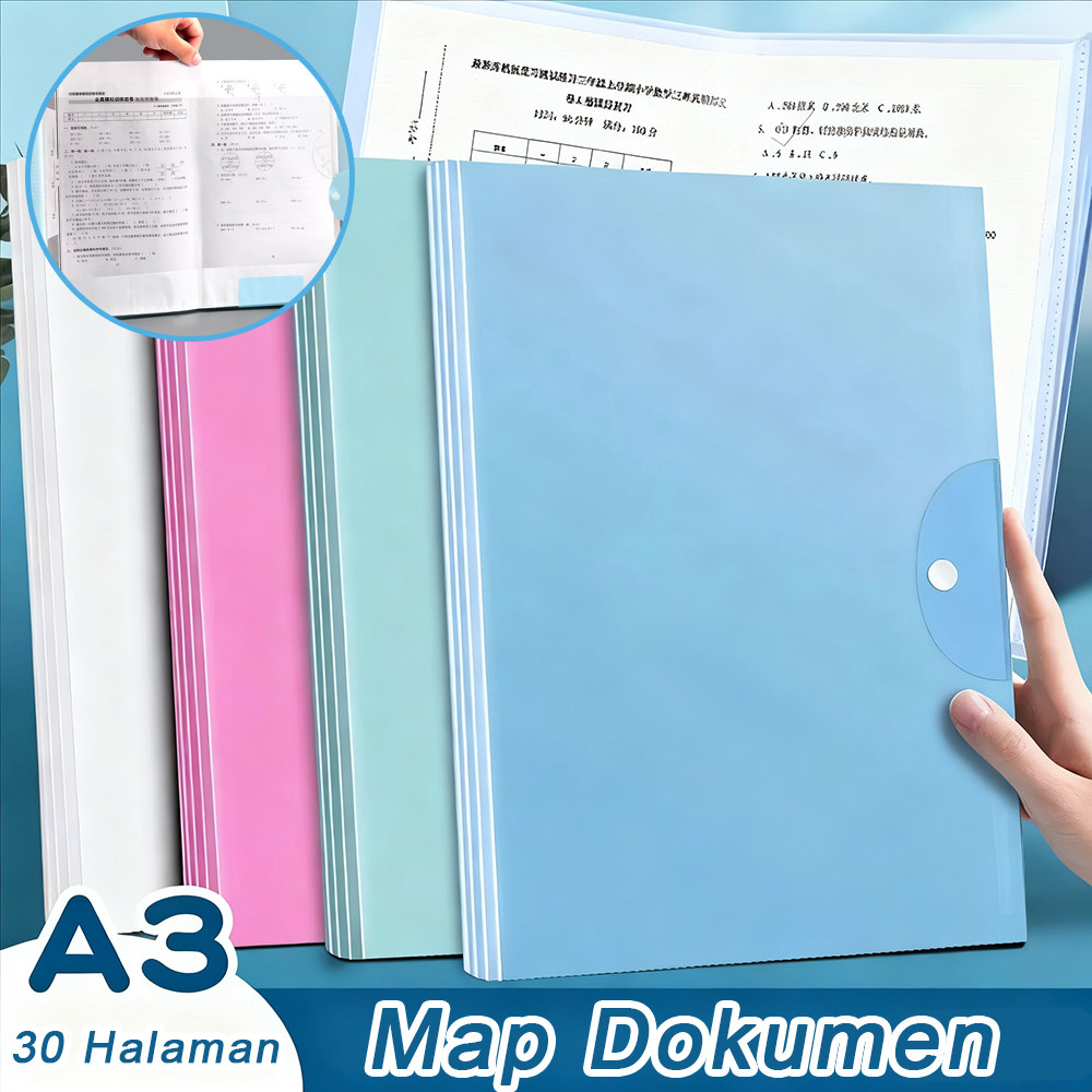 Map Plastik A3 Banyak Lapisan - Map Ujian & Dokumen Transparan, Penyimpanan Rapih