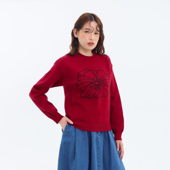 Loony - Cassia Sweater Burgundy - Sweater