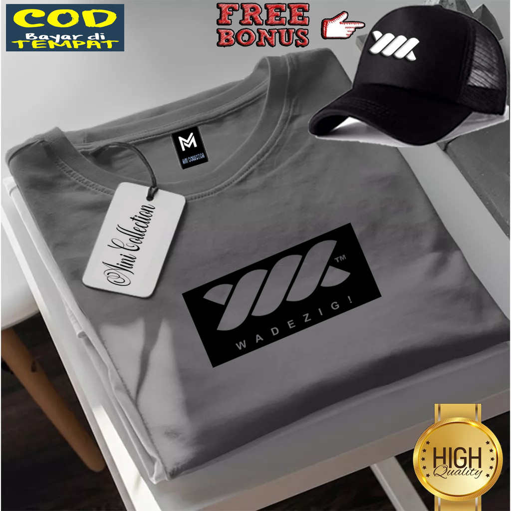 Bonus Topi !!. Kaos Pendek Distro Wadezig Blok Hitam Terbaru../ Terkeren 1805 < Baju Lengan Pendek P
