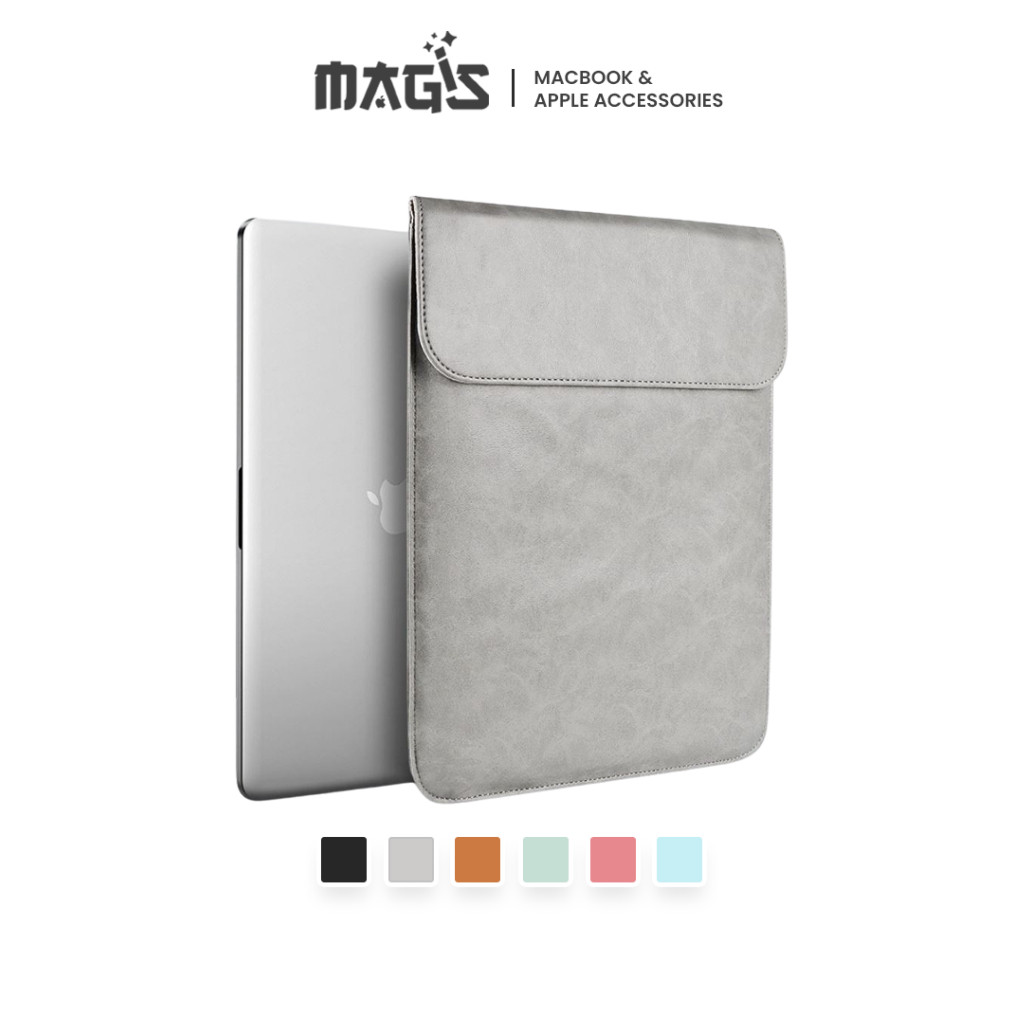 RASTSHOP Tas Kulit Macbook Tahan Air Sleeve PU01 Macbook Vertical Magnet Leather PU Waterproof Tas L