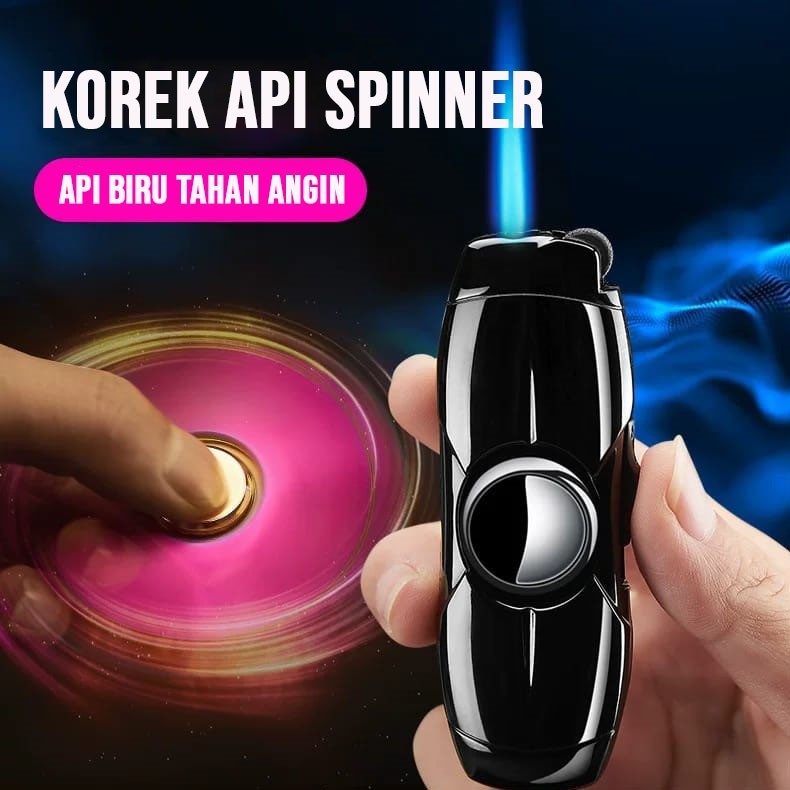 BBAK Metal Fidget Spinner Turbo Lighter, Korek Api Bara Unik Keren Warna Beragam, Desain Nyaman Best