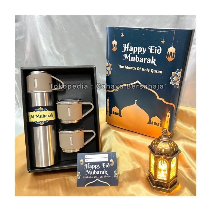 Parsel Lebaran Unik Idul Fitri Hampers Hadiah Botol Minum Elegan - Biru, New Packaging Terlaris