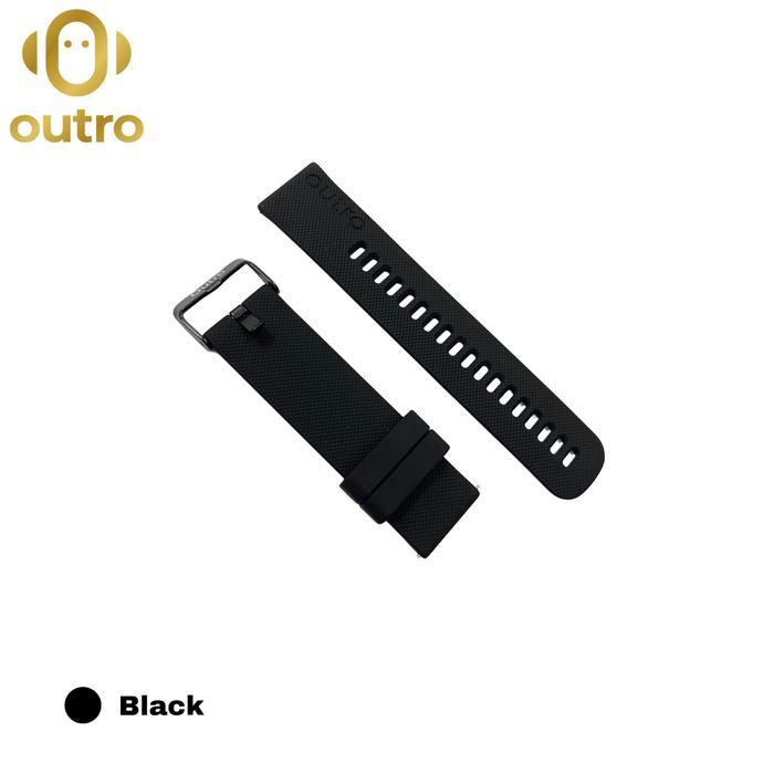 [Promo]BEST Outro Original 22mm Rubber Smartwatch Strap baik ho - Black