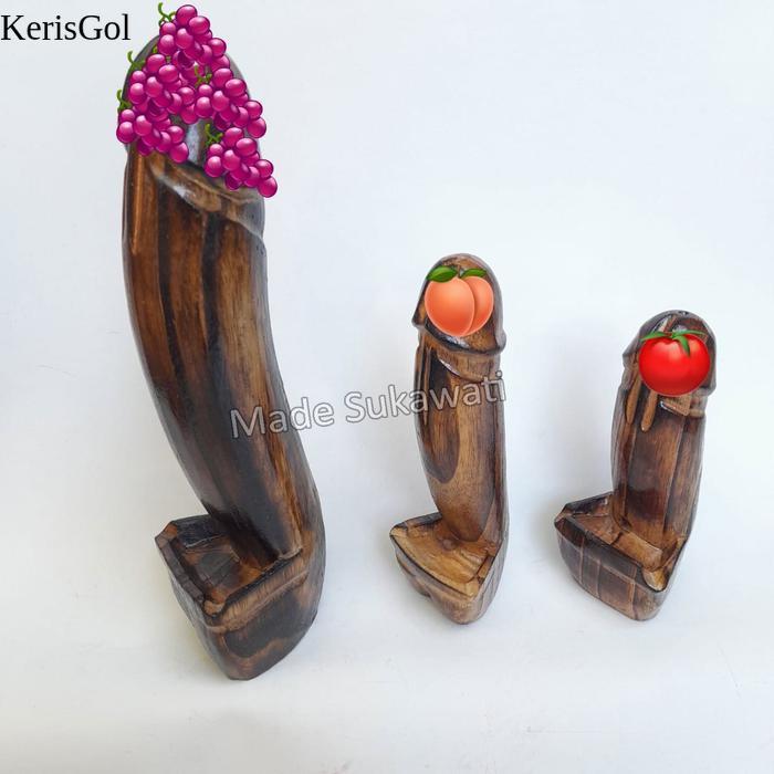 Asbak kayu motif Lolok unik khas kerajinan handmade seni bali Bakar - 10cm GL7