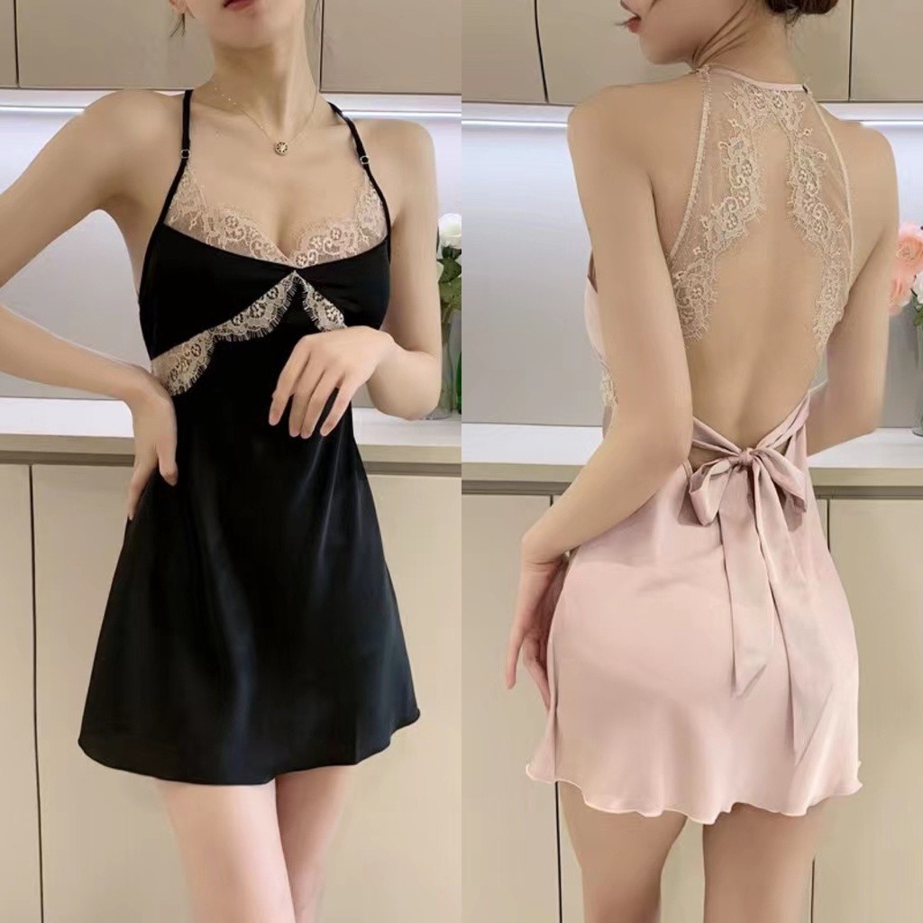 Sexy Lingerie Baju Tidur lingerie Wanita Hitam Black Pink Seksi Dress 3297
