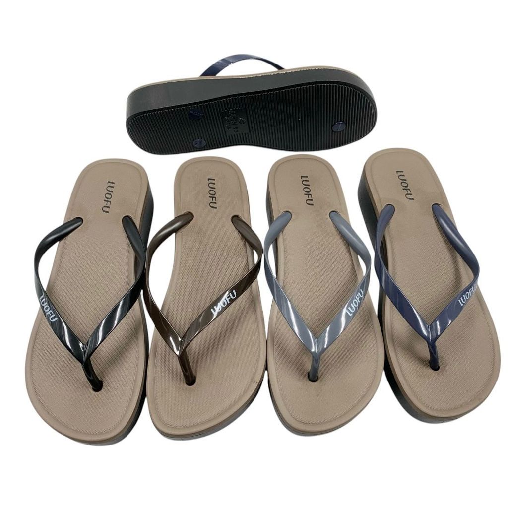 BLS LUOFU Sandal Jepit Karet Wanita Import Ringan F2268SH-BRSM (D4)