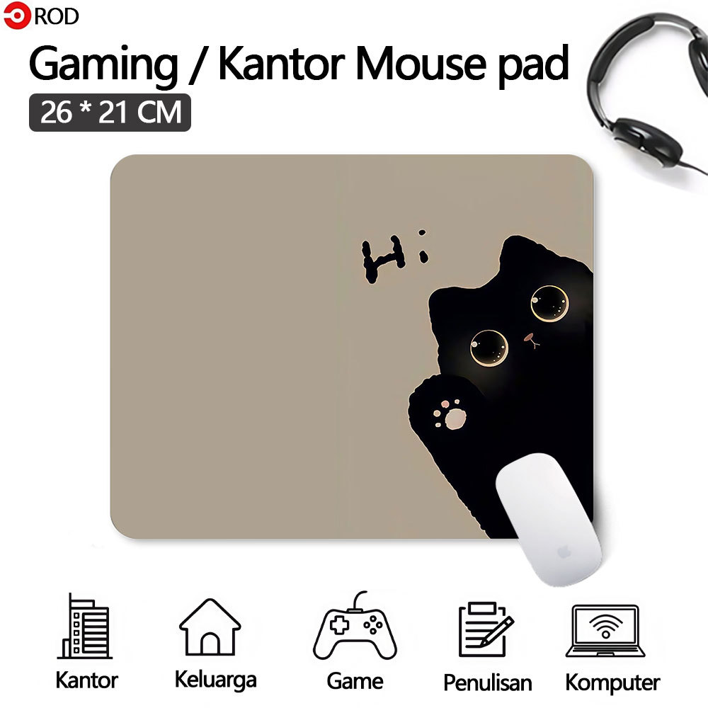 Mousepad 26*21cm Mouse Pad Anti Selip Desk Mat Large MousePad Long Mouse Pad Komputer Single Cat RAN