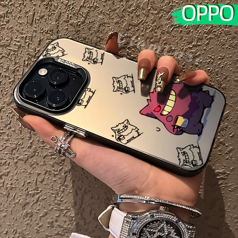 Anime Gengar Glossy Hologram PC Case OPPO A18 A57 A16 A15 A17 A60 A3x A3s A5s A54 A53 A12 A31 A58 A1