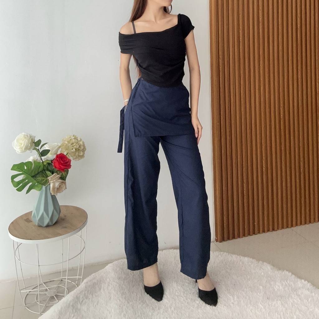 Oxvera —— (Real Picture) Helena Pants Kulot Wanita Elegan Celana Panjang Bawahan Wanita Fashion Wani