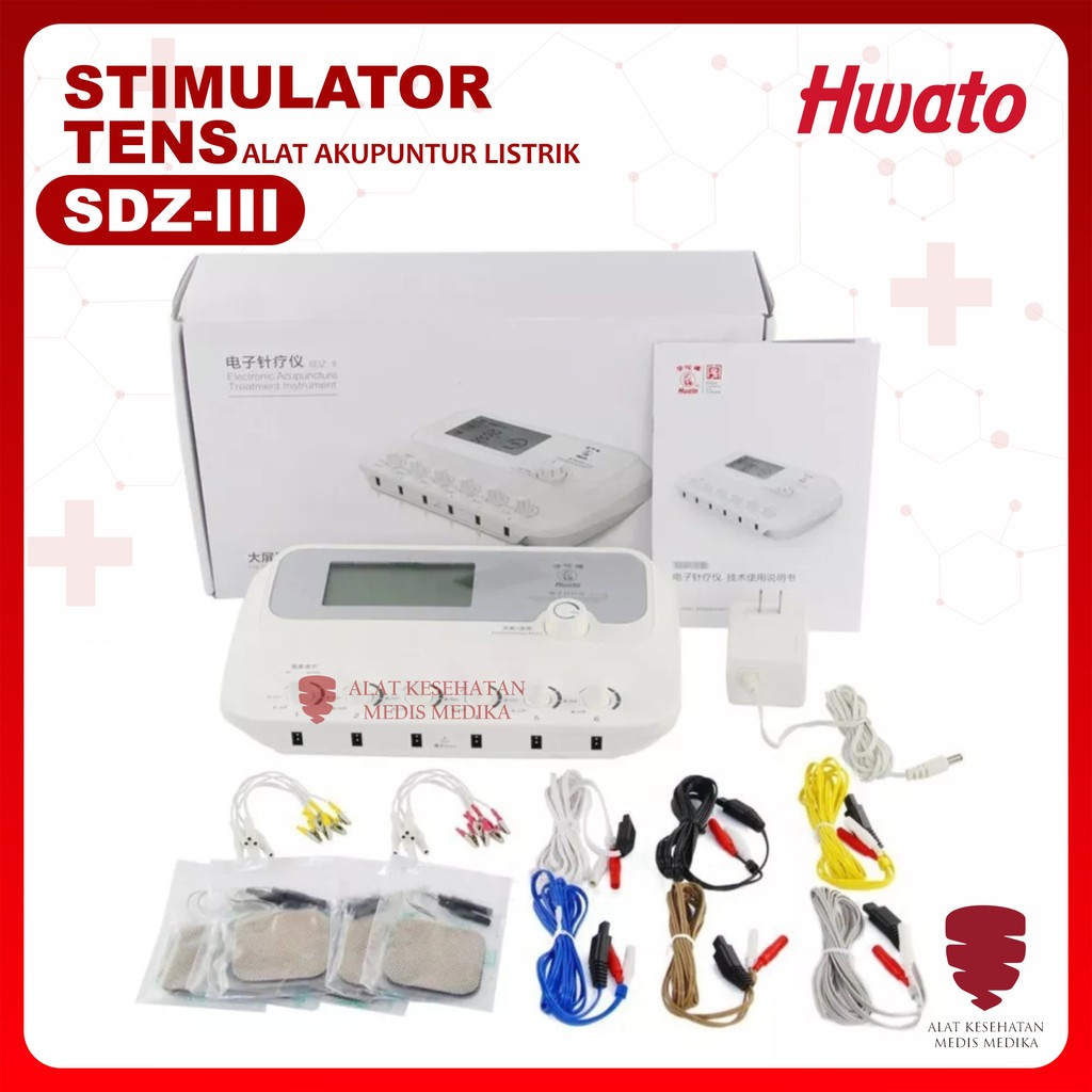 Stimulator Akupuntur SDZ III Hwato Alat Tens Fisioterapi Terapi 3