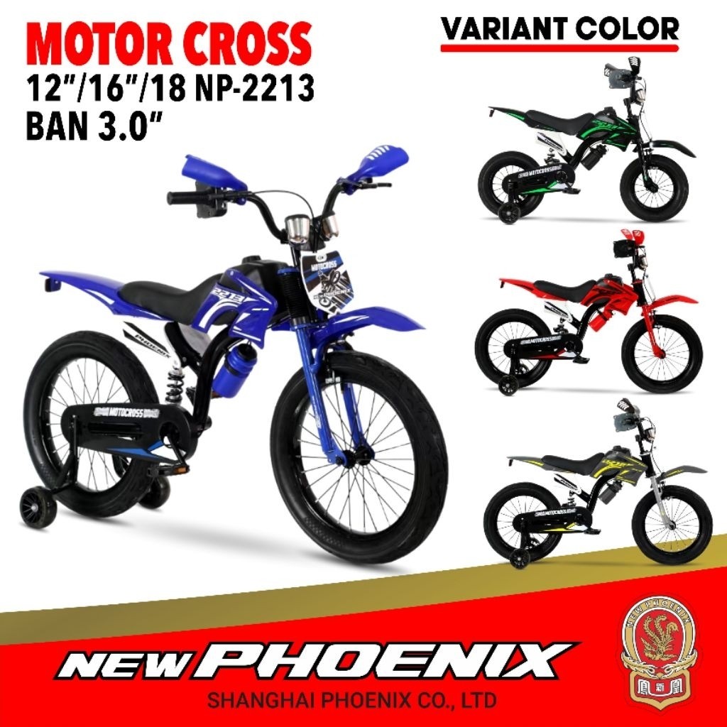 [PACKING KARDUS] SEPEDA MOTOR TRAIL 12/16/18 INCH NEW PHOENIX BB CUP BEARING MOTOR TRAIL 2213 BAN 3.