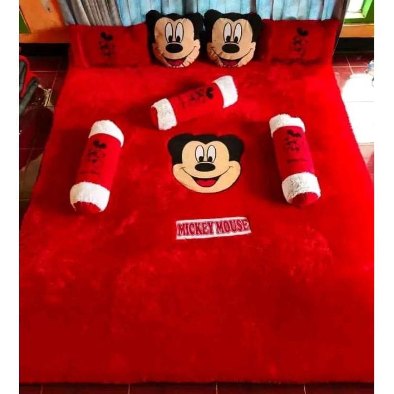 KASUR SURPET BULU RASFUR MOTIF KARAKTER BONUS 2BANTAL 1GULING