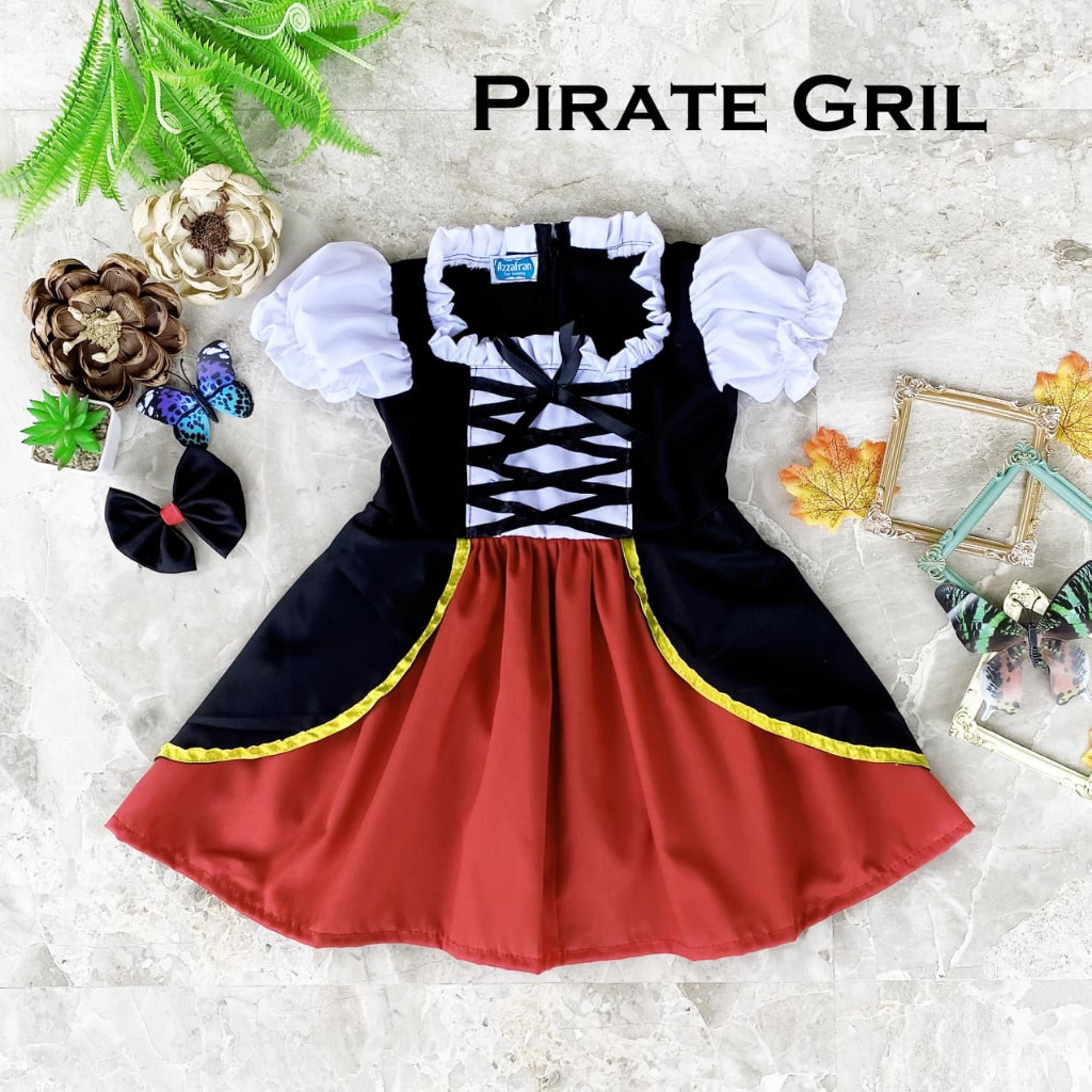 Kostum Pirate Girl Anak Dress Bajak Laut Cantik Dress Pirate Dress Bajak Laut