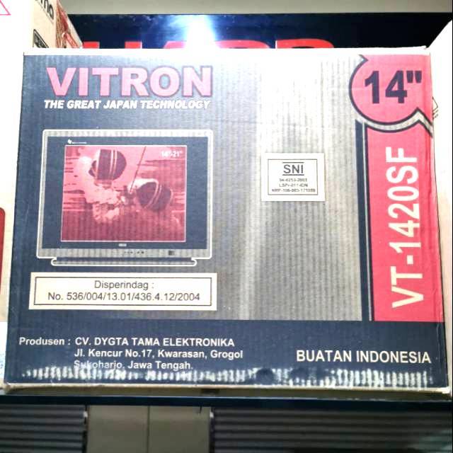 ll TV TABUNG VITRON VT 1420 SF 14 IN INCH " SEMI FLAT VT1420SF BISA GOJEK GRAB READY BARU ORI MULUS