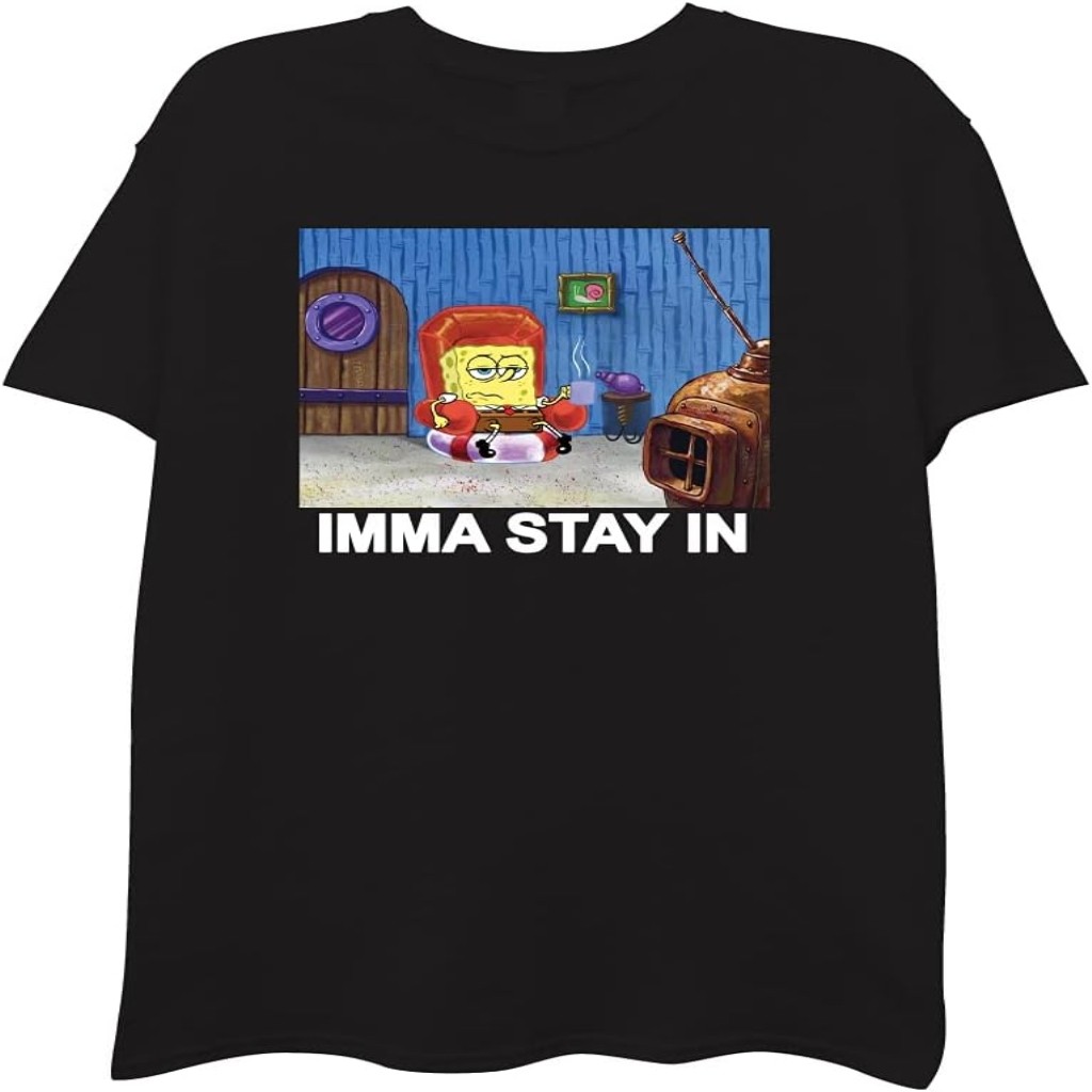 Spongebob Squarepants Men's Spongebob Squarepants Imma Stay in T-Kaos