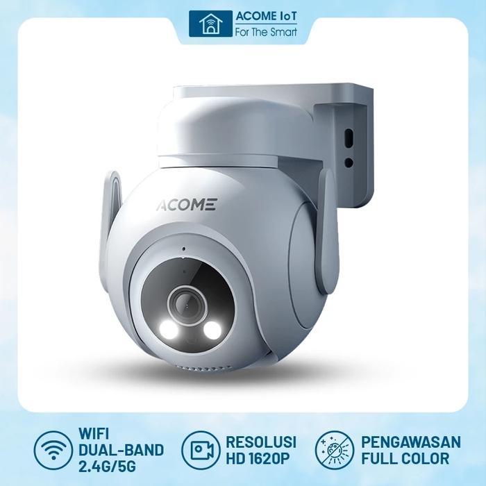 Kamera ACOME IoT APC52 Camera CCTV WiFi Outdoor IP65 Tahan Air Full HD 1620P/5MP Gambar lebih jernih