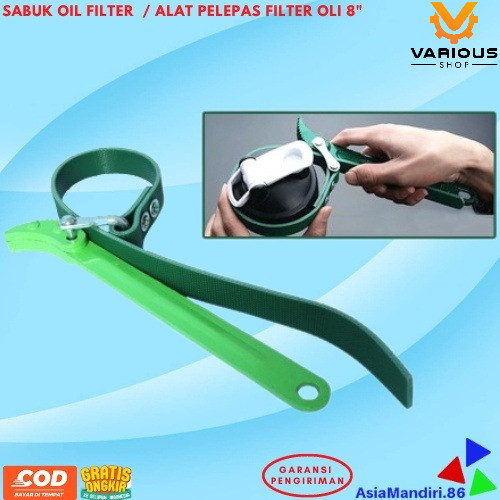 Kunci Oli Filter Kulit Sabuk 8" Kunci Pembuka Filter Oli Mobil Universal Kunci Pembuka Filter Oli