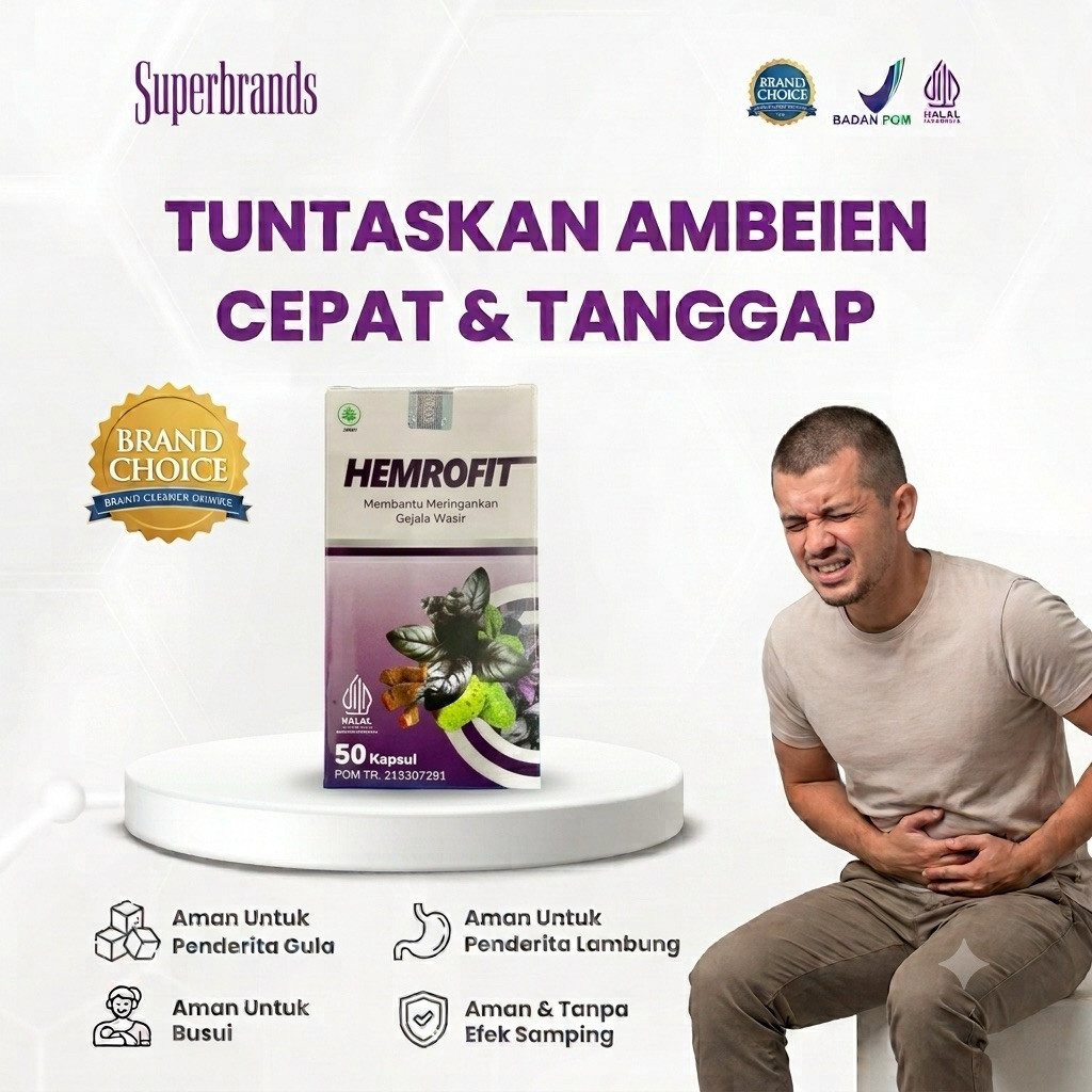 HEMROFIT Obat Benjolan Wasir Paling Ampuh HEMROFIT Herbal Hemorid Tanpa Efek Samping