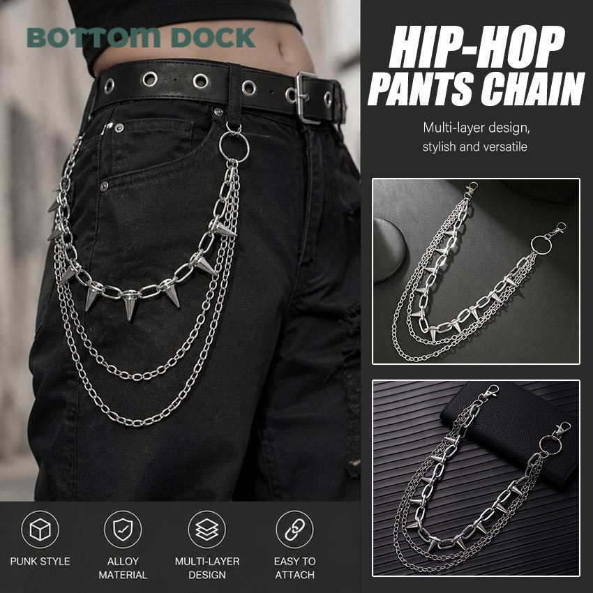Rantai Celana Rantai Jeans Denim Rantai Dompet Retro Punk Hiphop Celana Rantai Jeans Denim