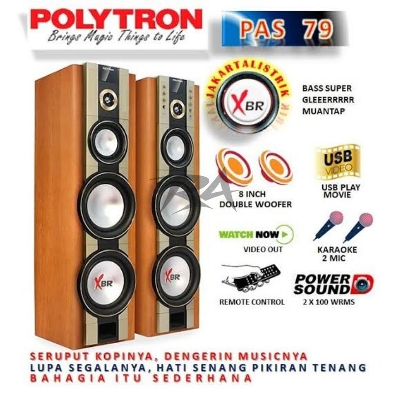 III POLYTRON SPEAKER ACTIVE PAS 79 PAS79 SPIKER AKTIF USB BLUETOOTH INPUT SUPPORT REMOTE CONTROL GAR