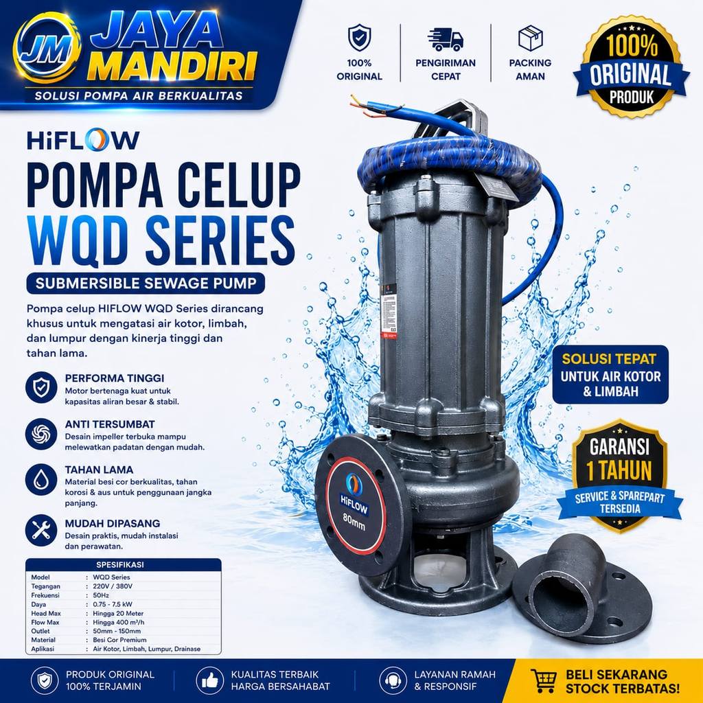 Hiflow Pompa Celup Air Kotor Submersible Sawage Pump 14INCH pompa Kapasitas Besar