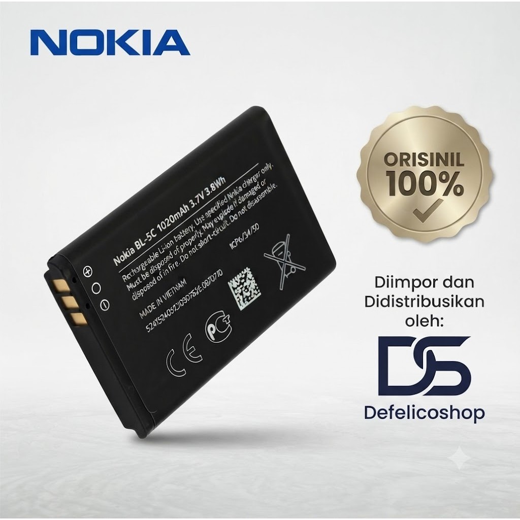 Baterai Hp Nokia BL-5C nokia 112 NOKIA 1280 NOKIA 105 106 107 150 215 216 222 N70 DP SAILSWAY