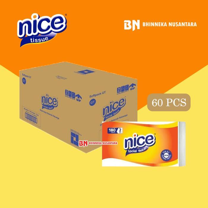 Nice Facial Tissue 180 Sheet - 1 Dus [60 Pack] tisu - 1 Dus / 60 Crt