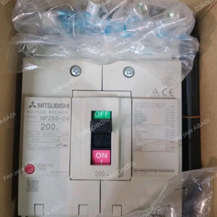 mccb Mitsubishi nf250-cv 3p 150a 200a 250a mccb Mitsubishi 200a 250a
