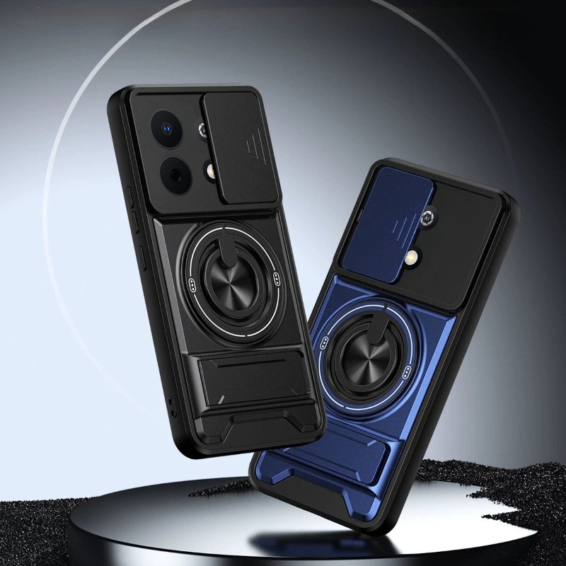 For Huawei Nova Y74 4G Case Camera Protection Upright Stand 360° Ring Magnetic Case All-around Shock