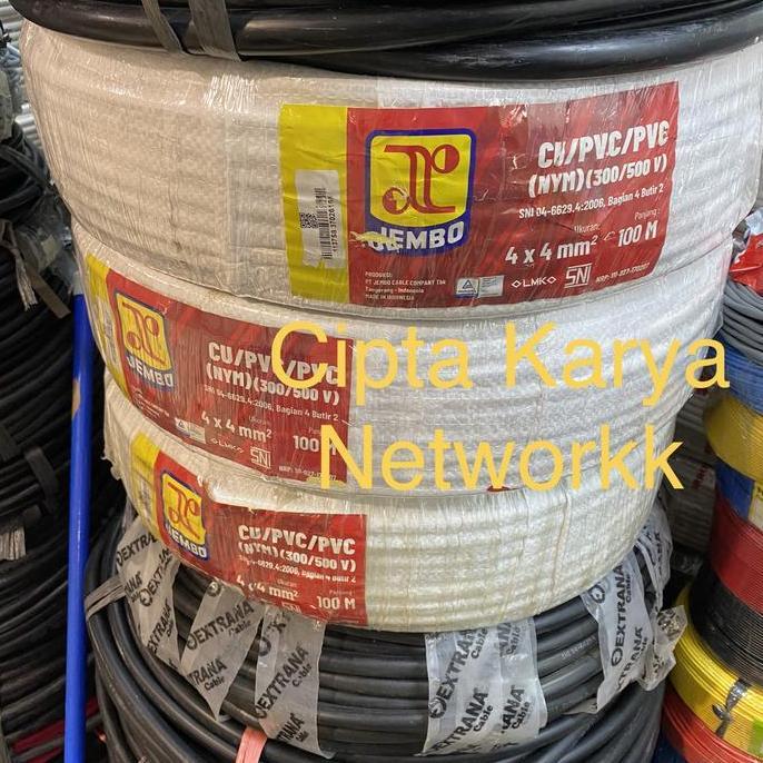 Kabel Jembo Nym 4x4 Engkel Putih 50m / Nym 4x4 Jembo 4x4Mm