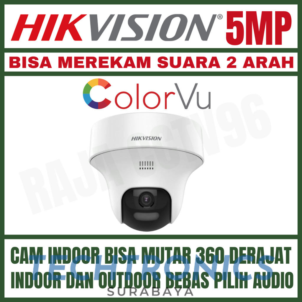 Techtronics | CCTV Hikvision ColorVu 5MP PTZ Indoor Two Way Audio Kamera CCTV