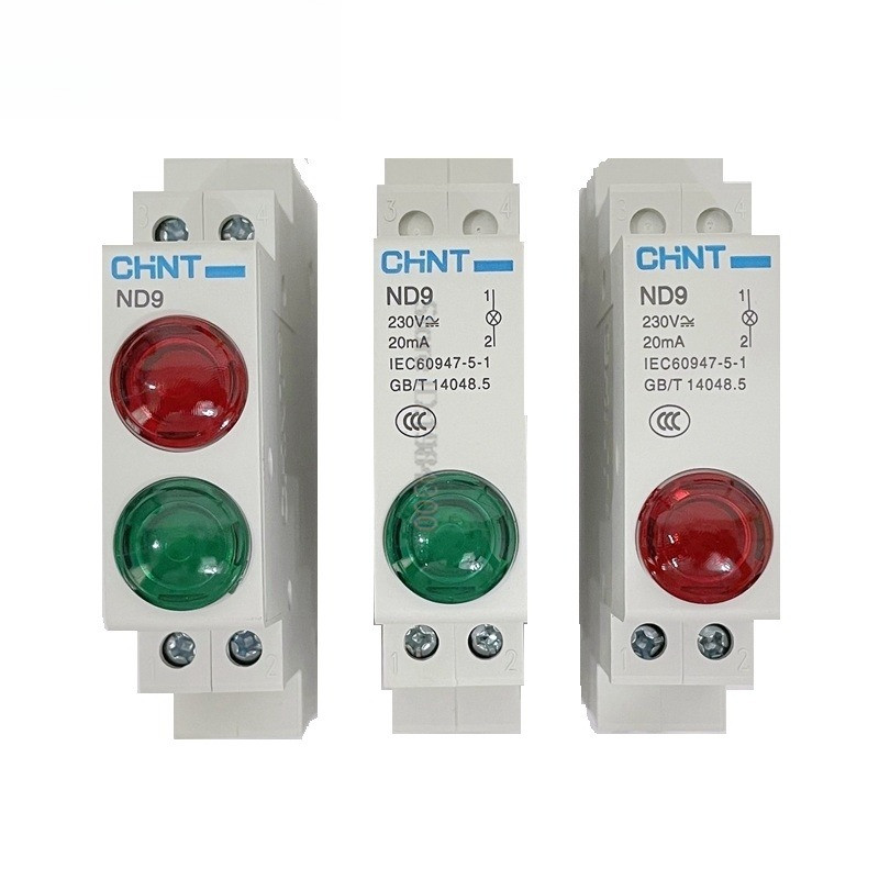 CHINT Din Rail Mount LED Signal Lamp ND9 Series220V 24V Indicating Indication Pilot Lights